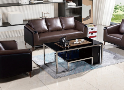 Sofa Set 3+1+1 Seater Leather Sofa Couch Living Landscape Set Design Modern